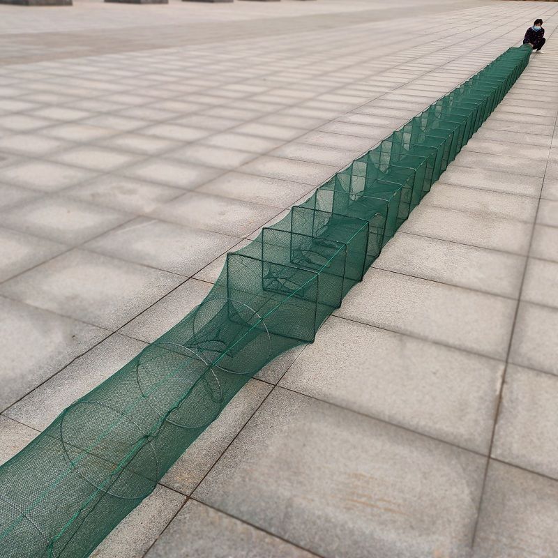 【京品优选】拦河鱼网捕虾网渔网专用龙虾网笼加厚折叠捕鱼抓黄鳝笼