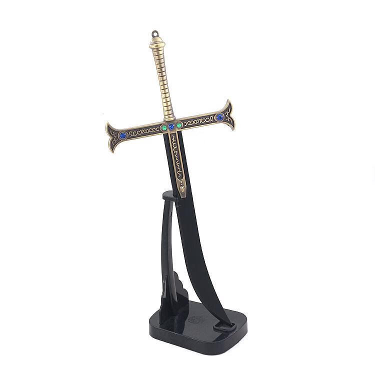 海贼王鹰眼十字刀海贼王动漫周边米霍克夜十字架鹰眼刀合金黑 22cm