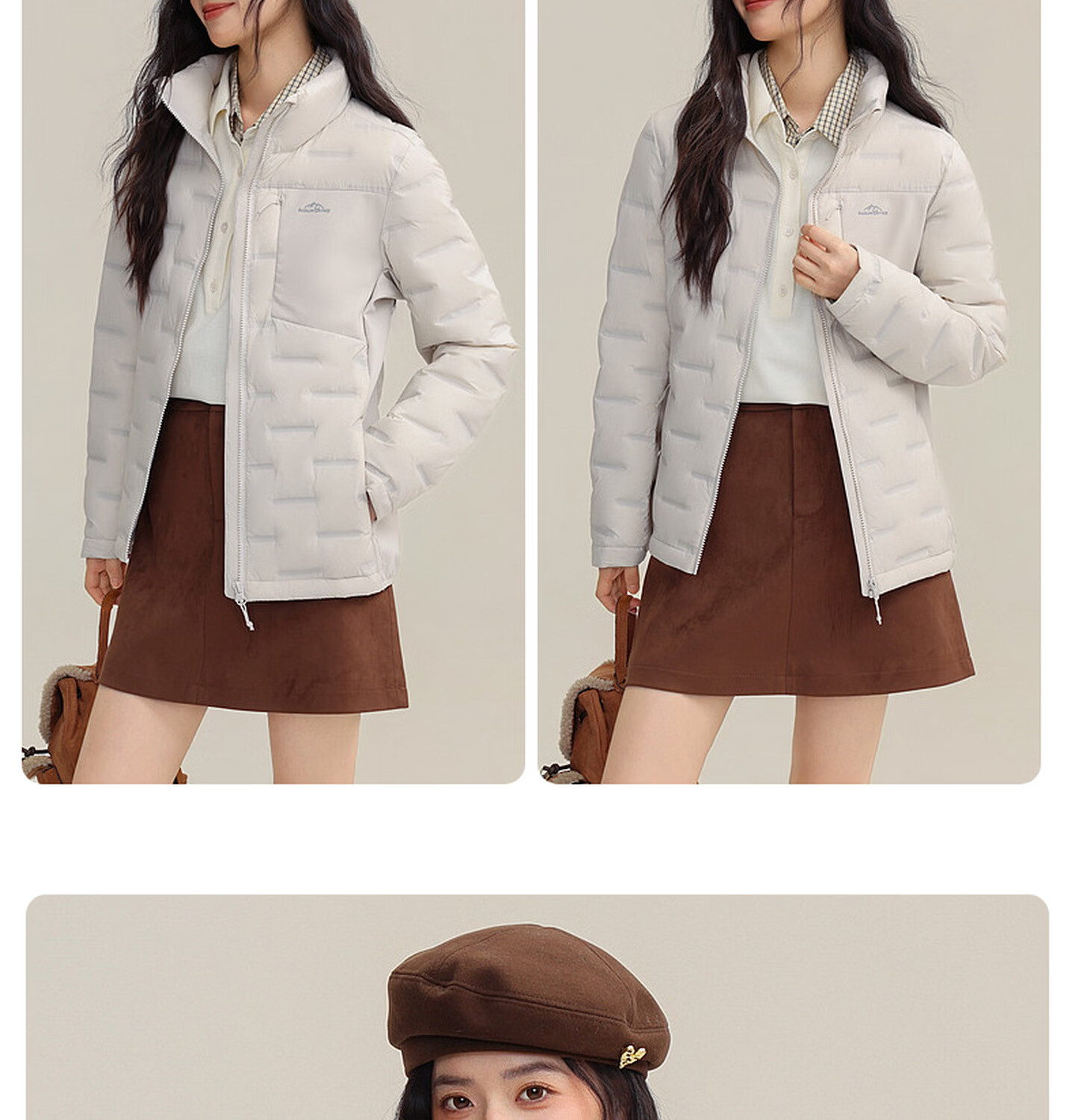 YAYA Lightweight Down Jacket Women Autumn Winter Thin Short Lightweight Warm Stand Collar Fashion Casual Coat 21