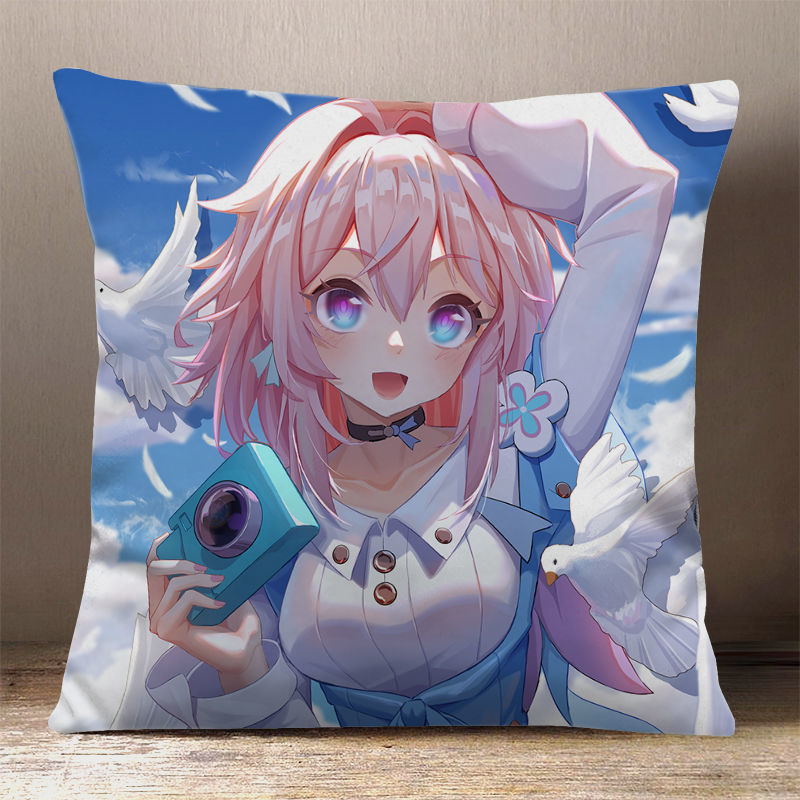 崩坏3星穹铁道周边三月七纠缠之缘美少女毛绒动漫二次元定制抱枕套