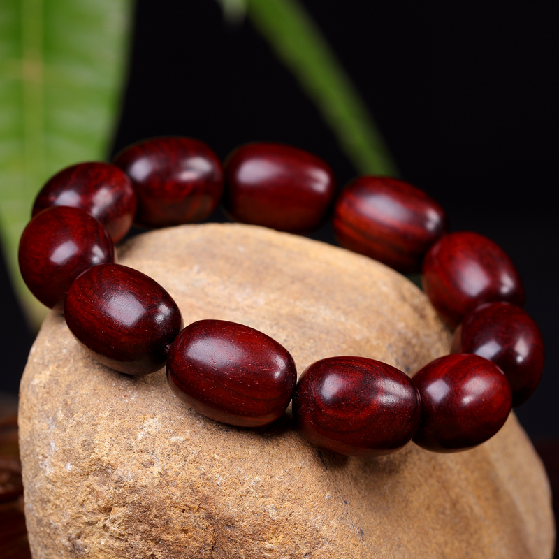 玉随乐印度小叶紫檀老料顺纹枣珠手串佛珠男 高油性木质男女个性手链