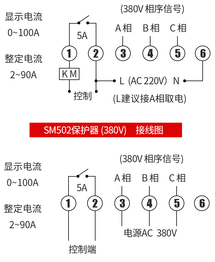 数显智能电动机启动综合保护器缺相相序过载保护压缩机 sm601分体式