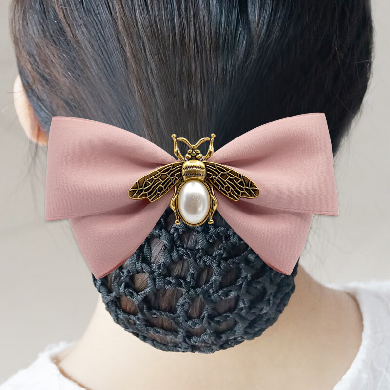 高档空姐头花职业带盘发网网兜日韩职业酒店银行员工小蜜蜂头花女发