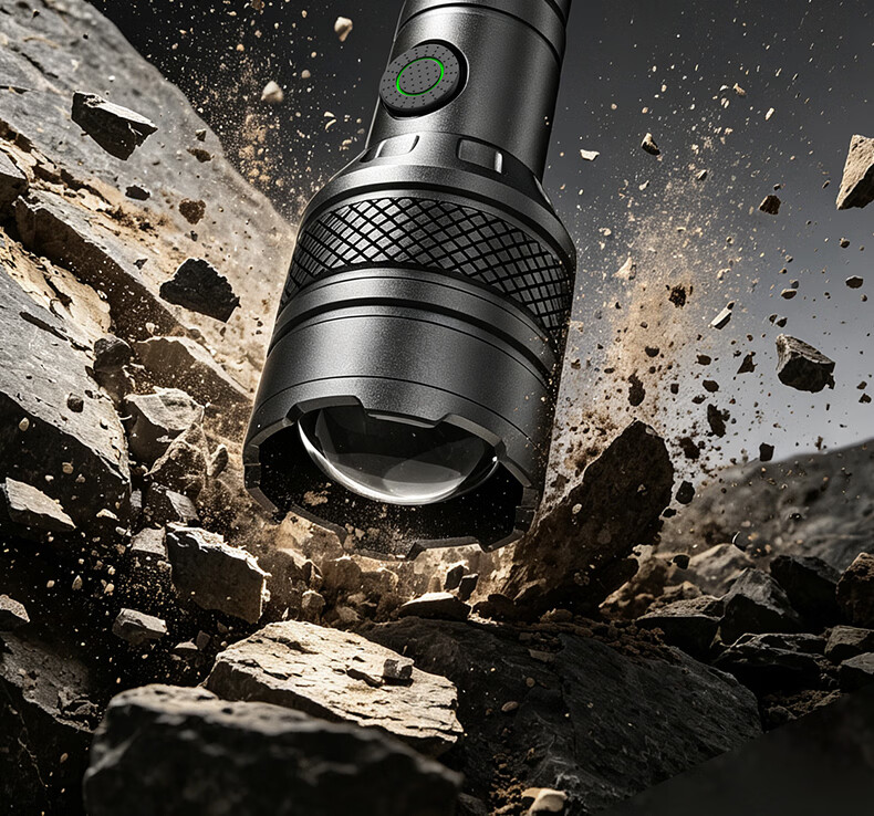 AOC Zoomable High-Power Flashlight Bright Long-Range High Lumen Long Battery Life Outdoor Adventure Patrol Emergency Light 16