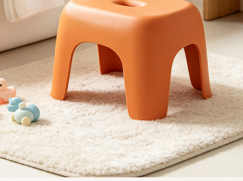 Youjialiangpin Plastic Small Stool, Durable And Non-Slip Household Low Stool, Bathroom Children's Bathing Stool, Small Orange Color 8