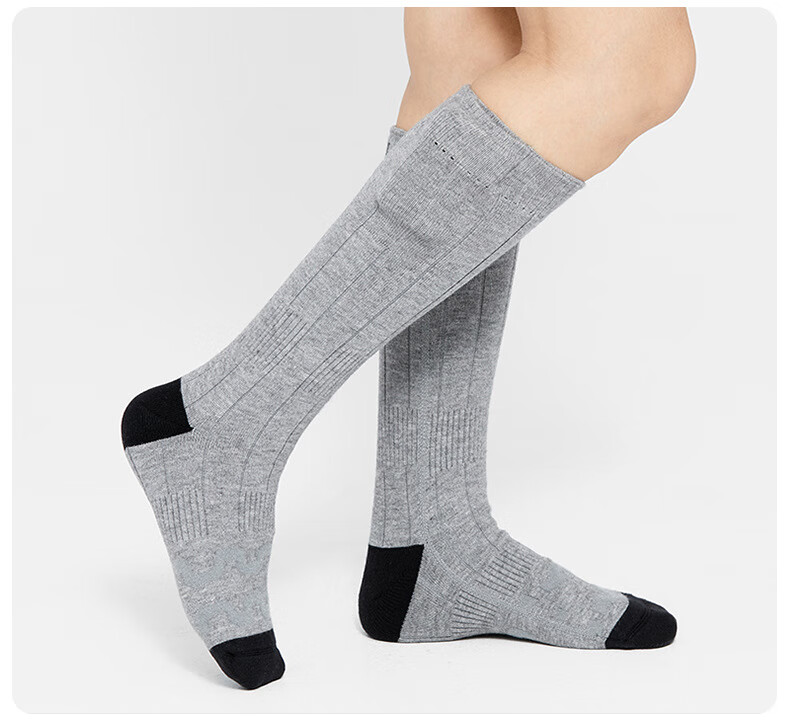 电暖袜子男女冬季暖脚可行走 黑色 发热袜1双 2200毫安电池1对【图片