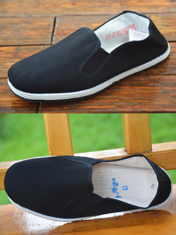 民路宝布鞋3579军单板鞋劳保布鞋47大码48老北京布鞋男千层底黑g 民路