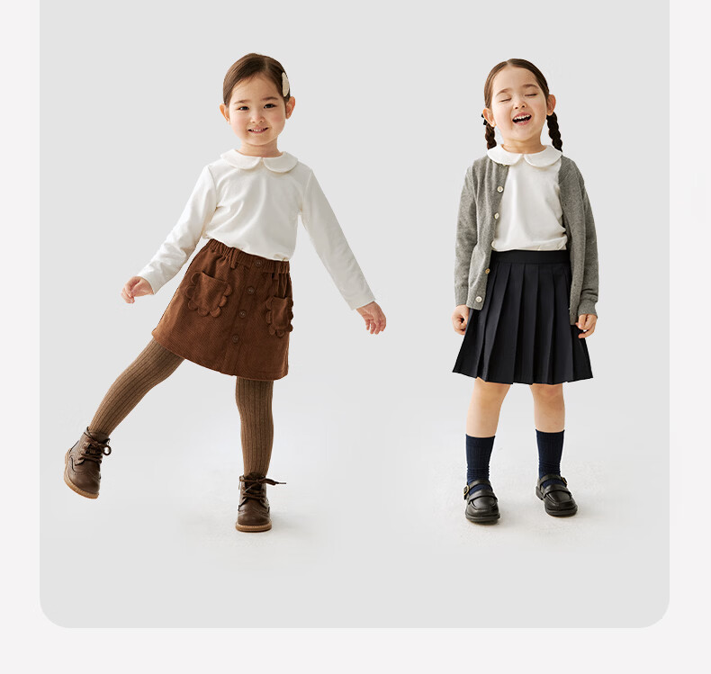 Koala Bibi [Versatile Peter Pan Soft Doll Collar Top] Children's Simple Light Retro Basic Shirt 4