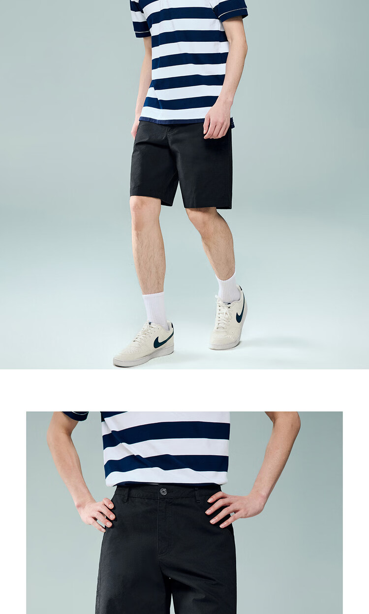 Giordano Men's 2026 Summer Pure Cotton Dark Checkered Mid-Rise Straight Casual Shorts 01106331 15