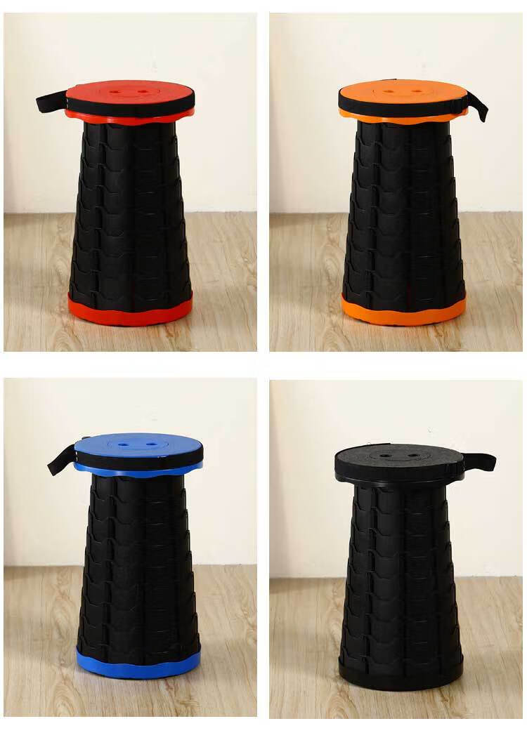 彩虹伸缩凳户外便携凳子外出携带方便旅游凳可调节小凳子 红色【彩虹