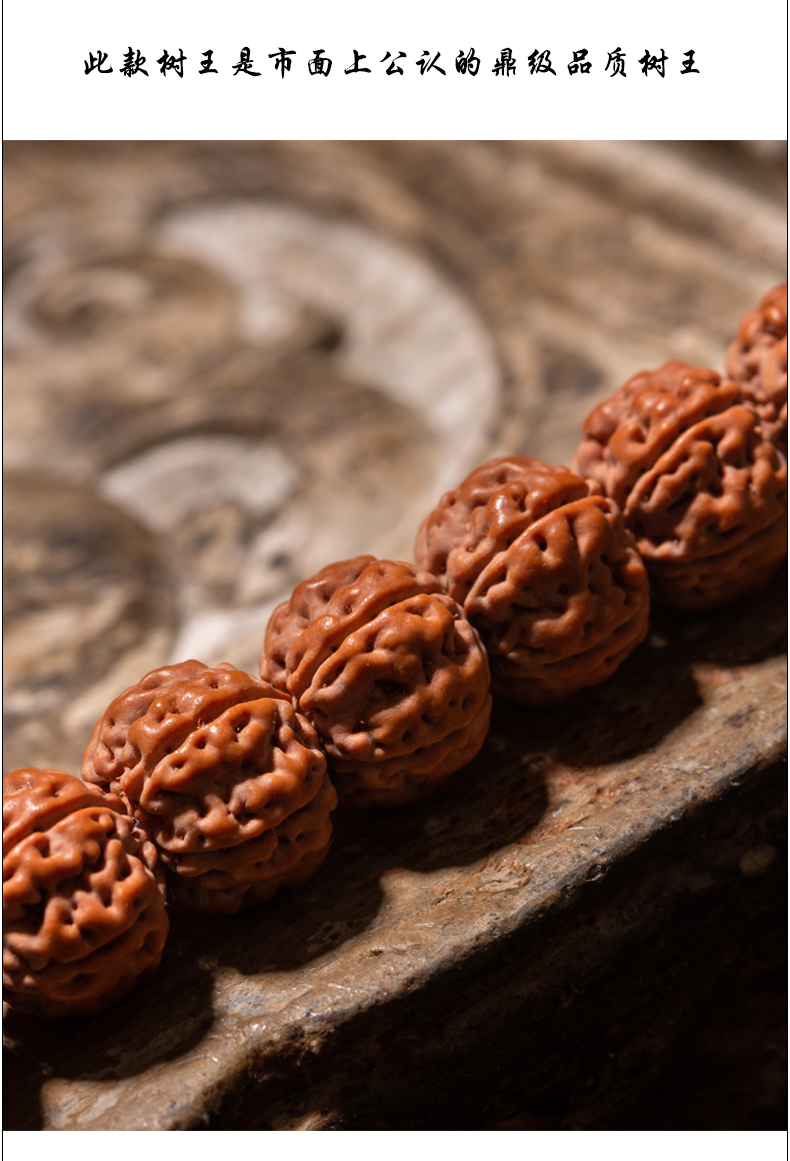 古珍收藏级老树王单圈平头双龙纹小金刚菩提子原籽男女手串送长辈妈妈