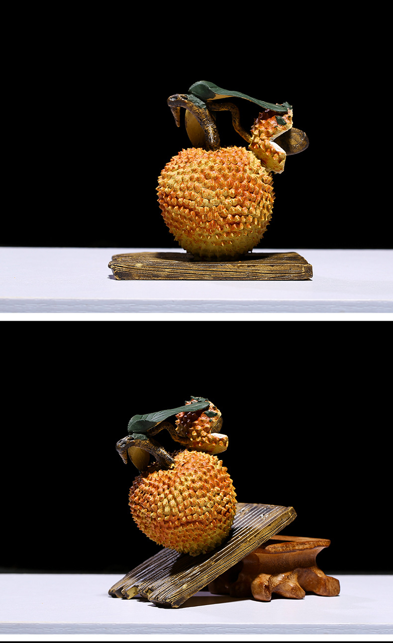 紫砂荔枝茶宠一本万荔纯手工雕塑摆件功夫具装饰