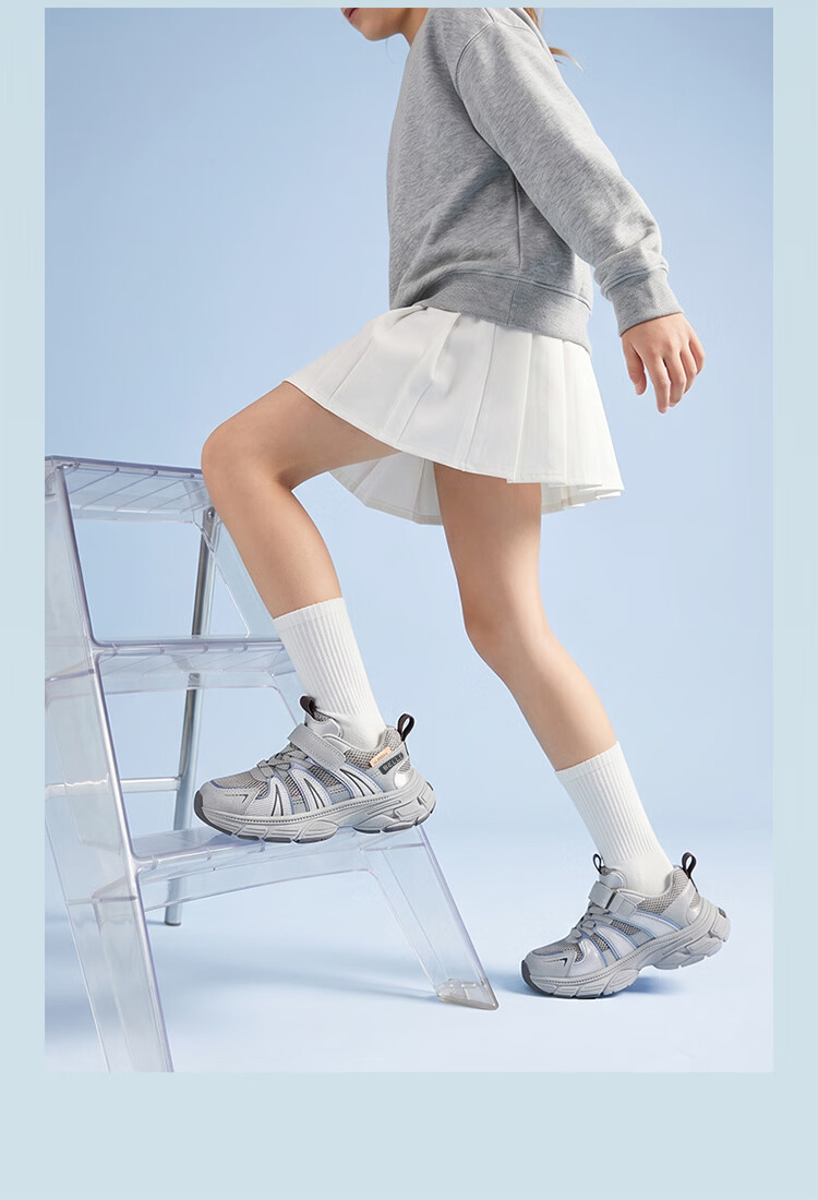 Belle Kids Girls Sports Shoes Big Girls 2026 Summer New Breathable Mesh Shoes Girls Elementary School Children Running Shoes 12