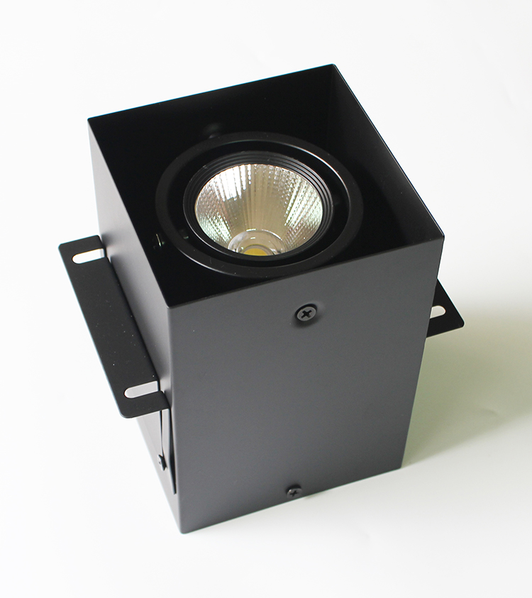 华迪诺 方通格栅消防应急筒灯射灯斗胆灯led单头双头方形黑白色 单头