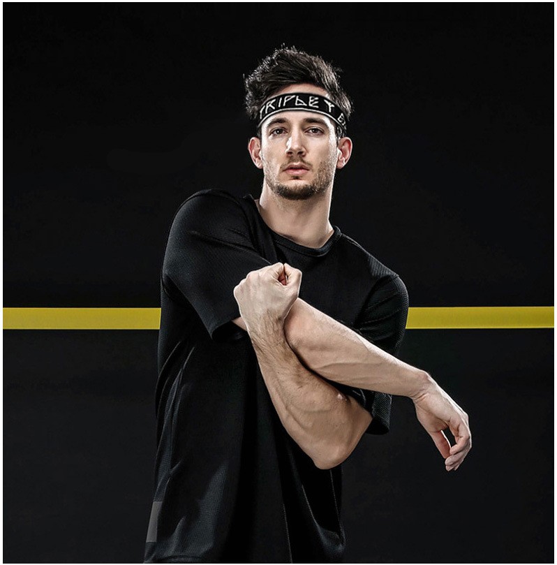 运动发带头箍男生潮头带发箍韩国头饰束发带头巾女头戴街头跑步打球吸