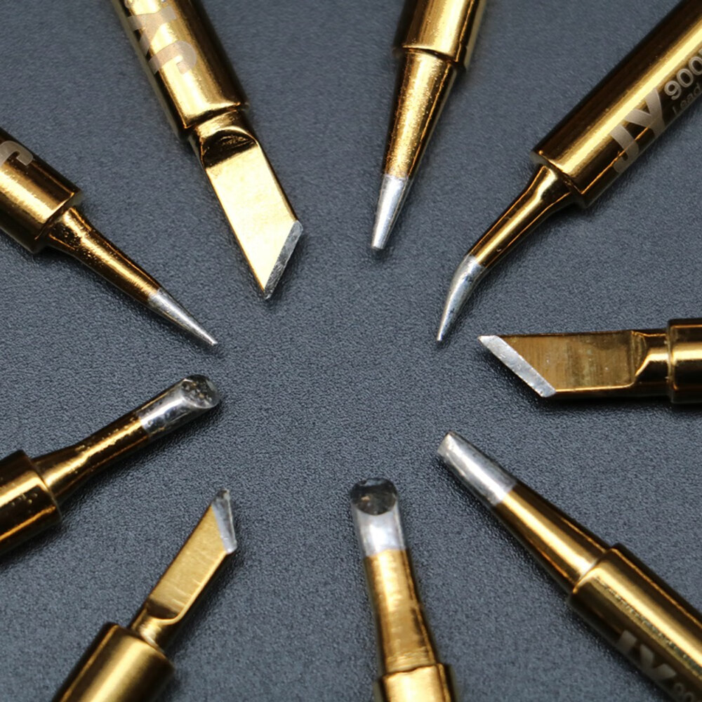 936烙铁头936焊台通用焊头刀头马蹄k b i咀尖头一字无铅焊锡头金色
