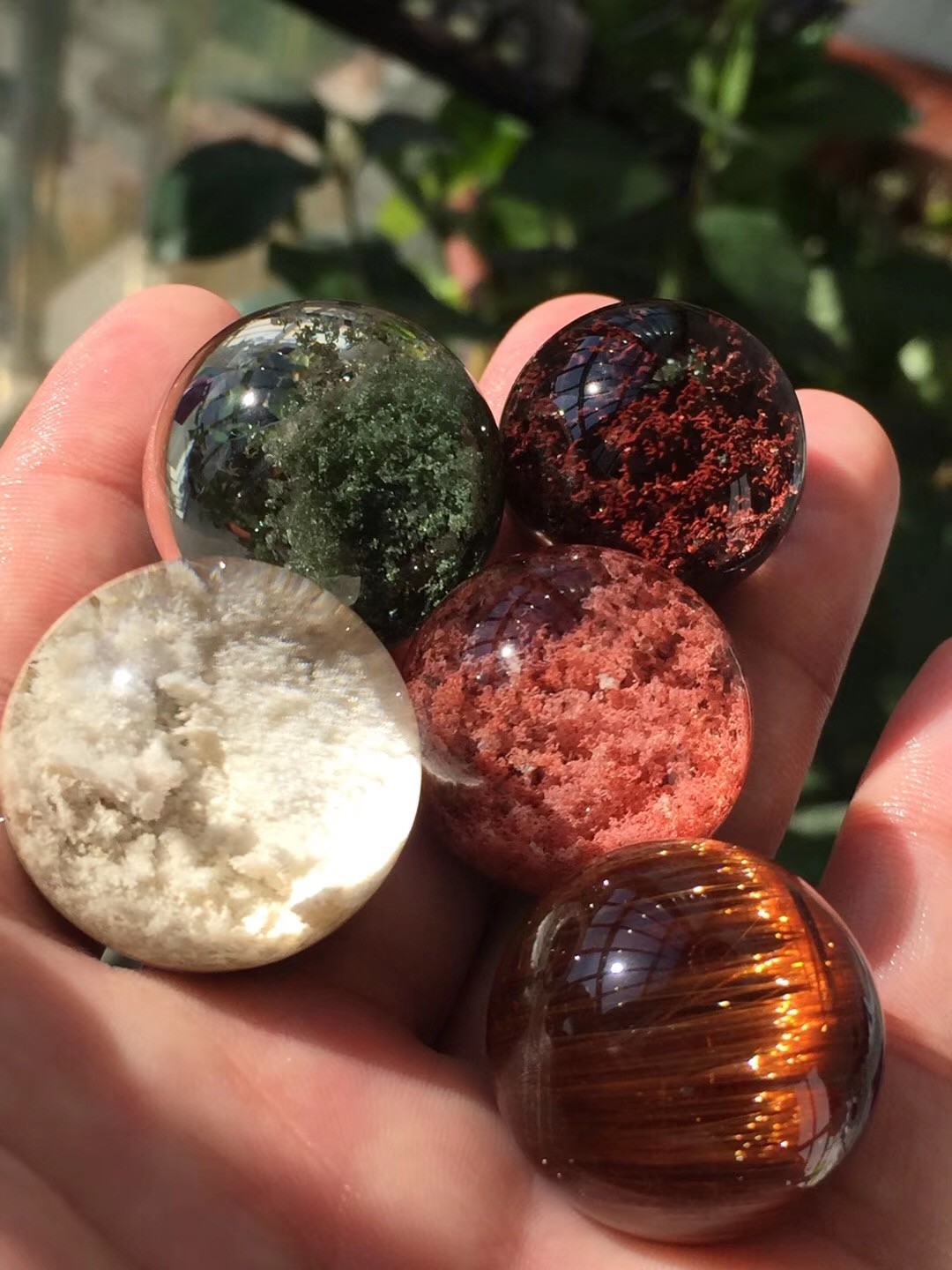 跨年特价微韵天然巴西绿幽灵单珠聚宝盆招财转运多宝手链水晶配珠diy