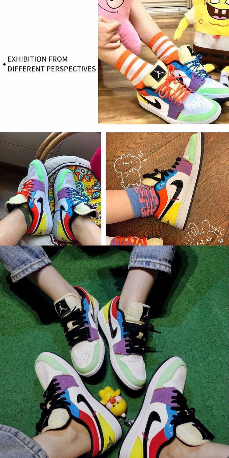 烟灰影子灰北卡蓝郭艾伦黑红脚趾巴黎纯原休闲款低帮板鞋 aj1迷彩灰