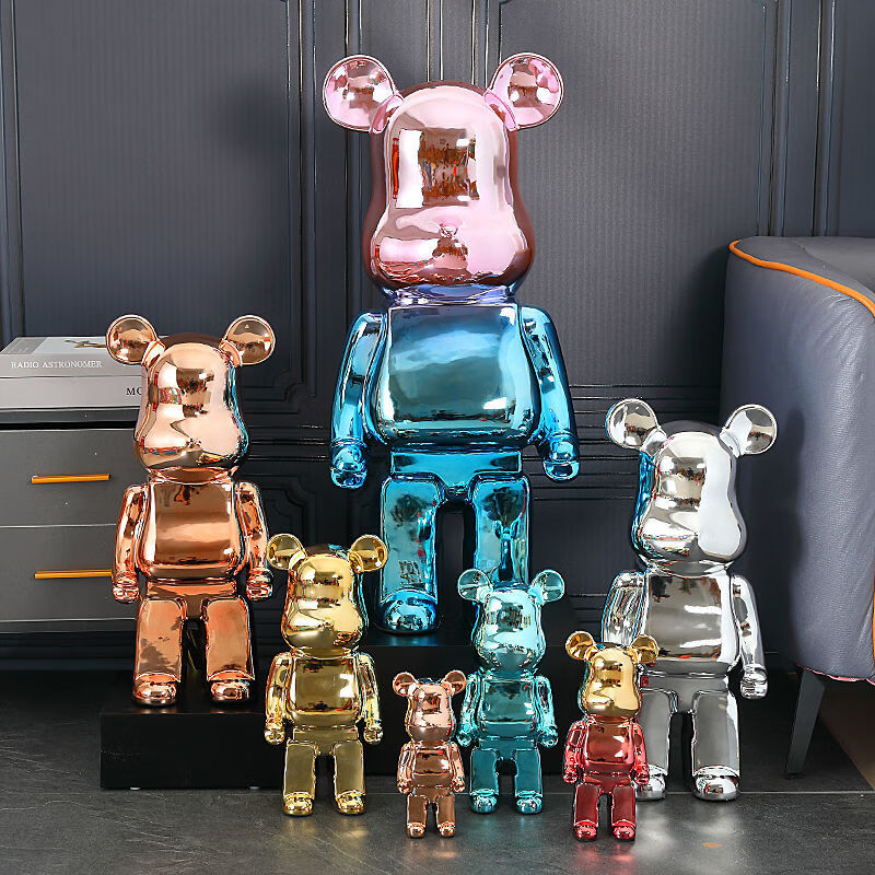 流体暴力熊 网红暴力熊潮玩摆件大容量存钱罐只进不出客厅电视柜电镀