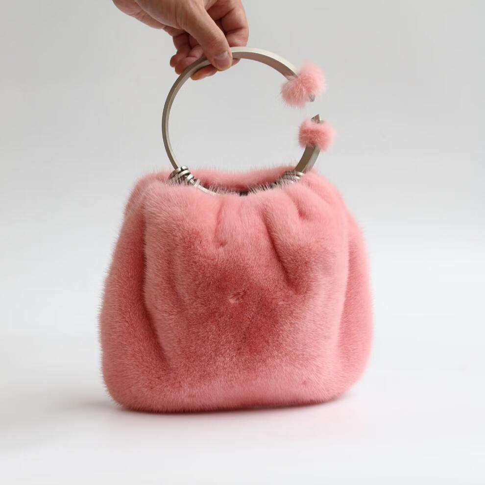 凯特格琳高端奢侈品新款皮草水貂毛包包女士手拿包韩版时尚裘皮貂毛