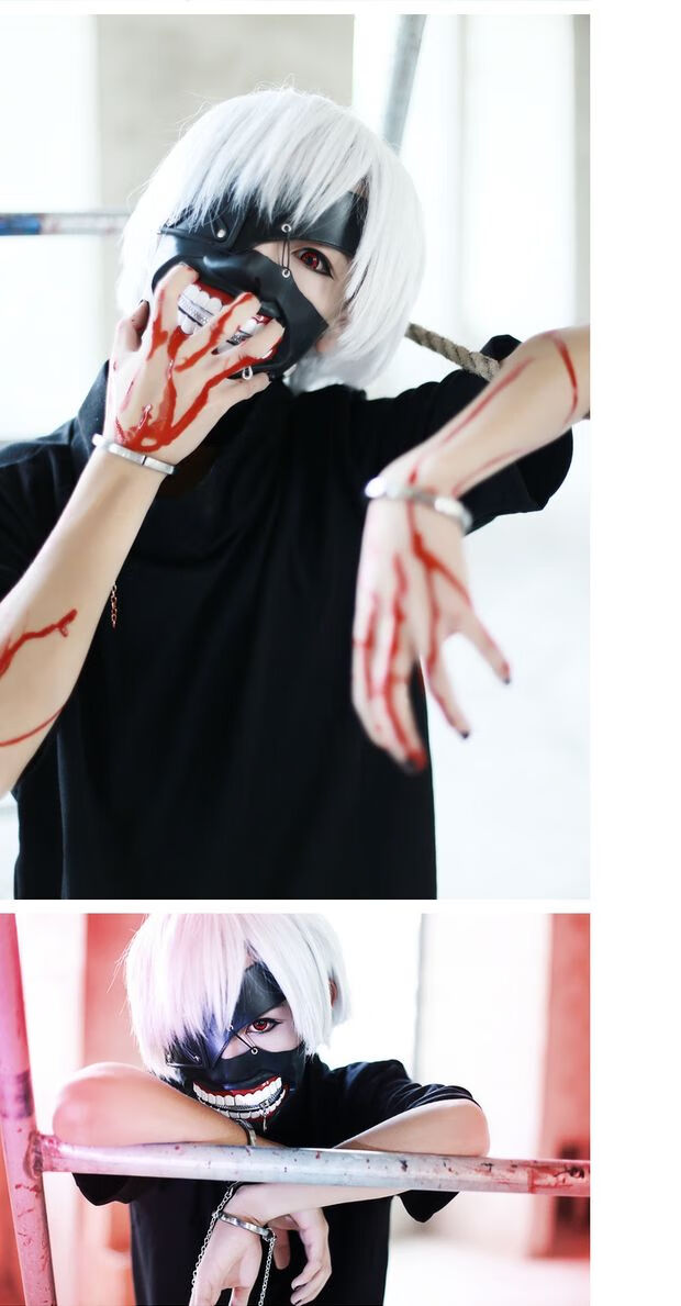 东京食尸鬼喰种cos服金木研cosplay衣服周边短袖假发面具全套服装
