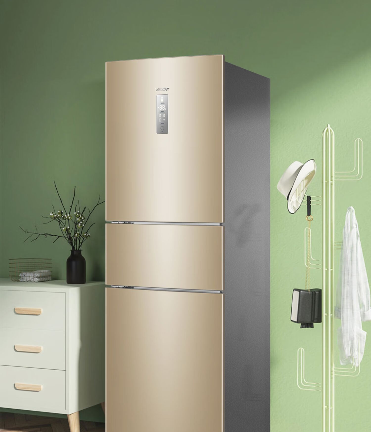 海尔统帅海尔官方218l三开门一级变频风冷无霜租房节能家用保鲜冰箱