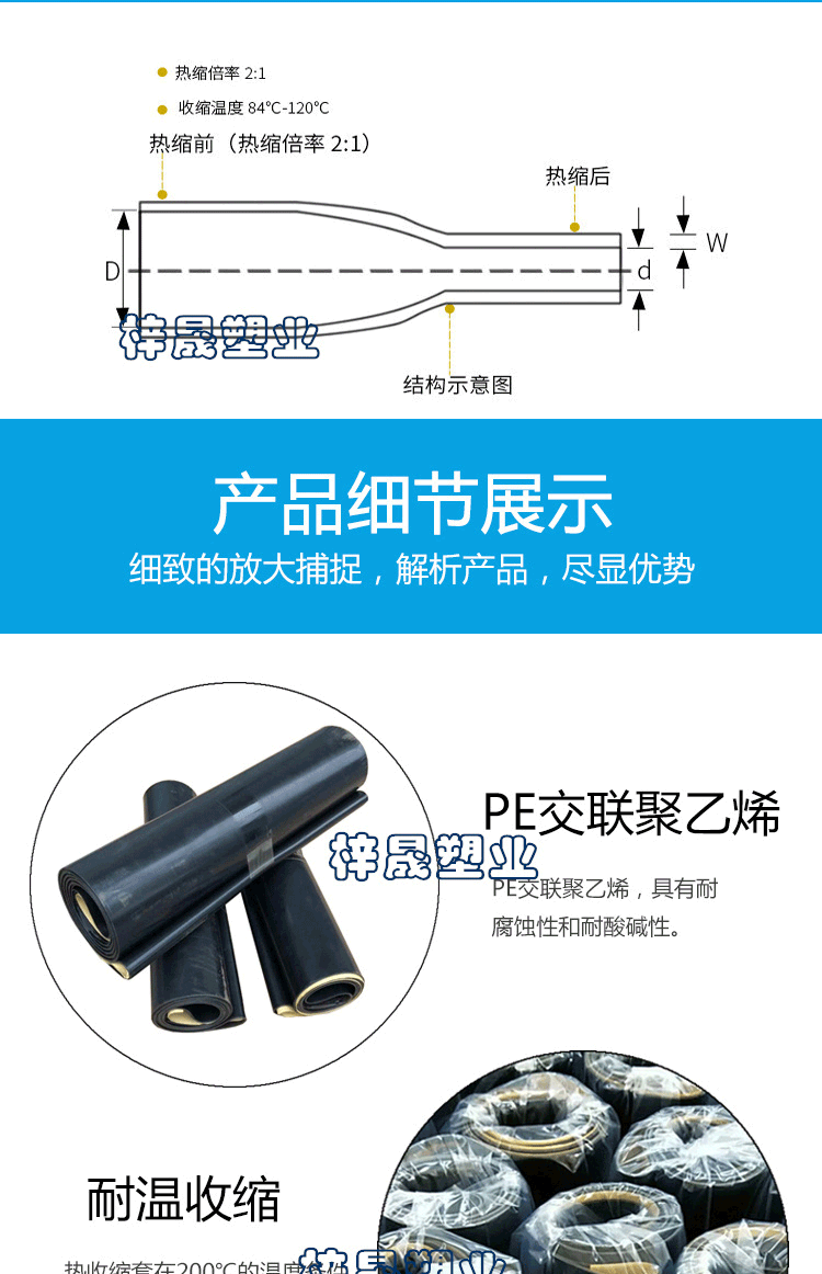 dn300-1800 热收缩套 波纹管热收缩带 钢带管修补套 dn1300 宽度500mm