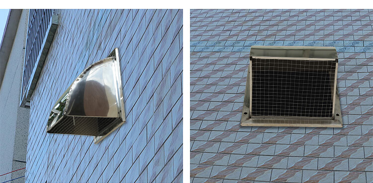 15-60cm不锈钢防风罩防雨罩排气扇排风罩挡雨 风帽厨房出风口方形 6寸