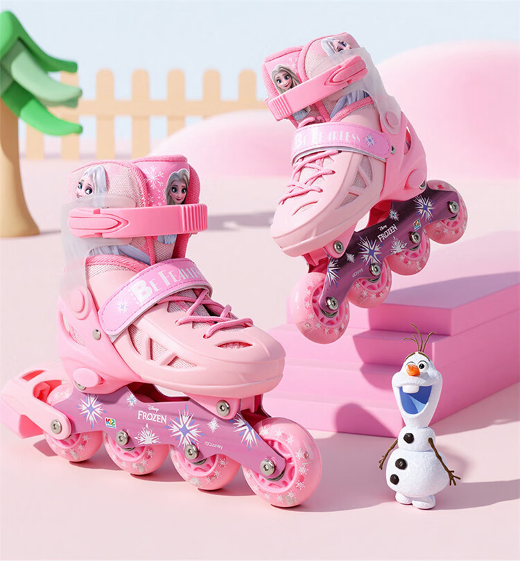 Disney Adjustable Kids Safety Easy-Learn Roller Skates Inline Ice Skates Pink Frozen Gift 6