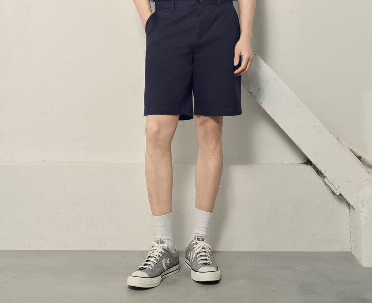 Giordano Men's 2026 Summer Elastic Cotton Mid-Low Waist Casual Shorts Korean Style 01106596 19