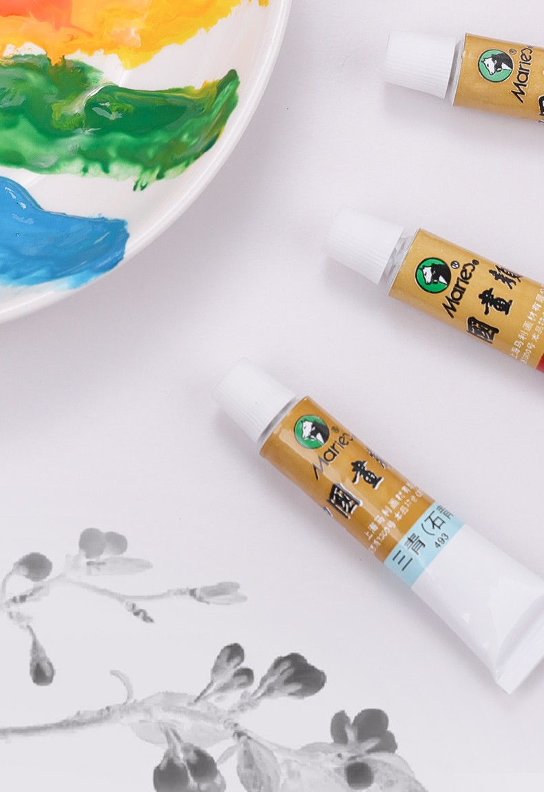 马利牌国画颜料36色12ml水墨画中国画颜料初学者入门工具套装学生成人