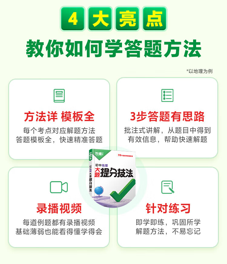 万唯小四门必背知识答题模板初中大题提四门年级复习方法大全分技法中考地理生物历史道法道德与法治政治方法大全七八九年级总复习万维教育 75折初中小四门【道历生地】详情图片3