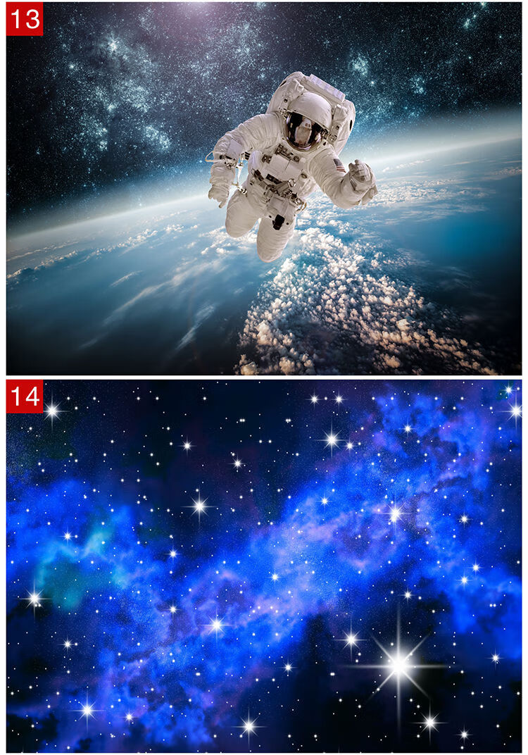 星空海报宇宙银河创意墙画墙贴卧室房间星空太空科幻主题背景自粘墙纸
