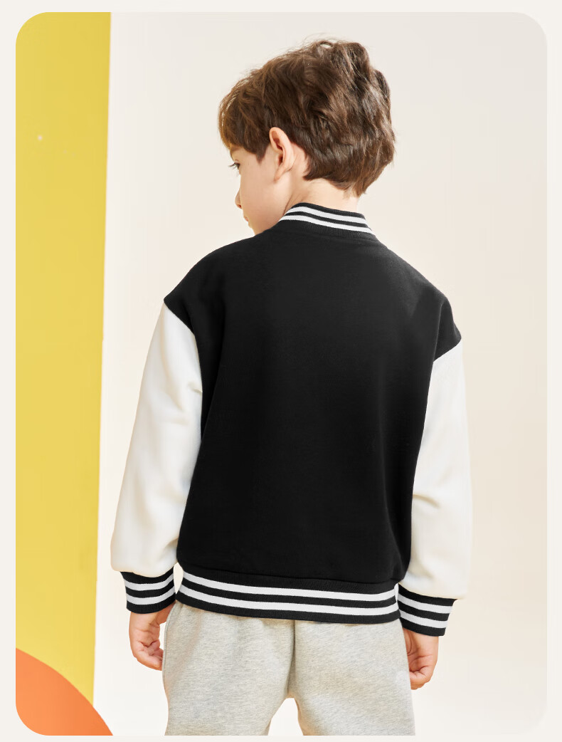 Jeanswest Boys' Spring Collection 2025, Children's Outerwear for Spring And Autumn, Baseball Jacket for Older Kids, Color-Block Splicing Design, Loose-Fitting Sportswear for Boys 9