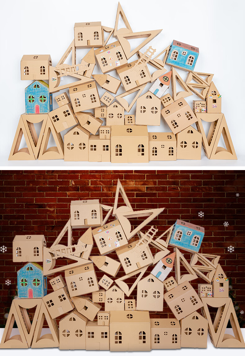 自制儿童纸箱房子教程图片