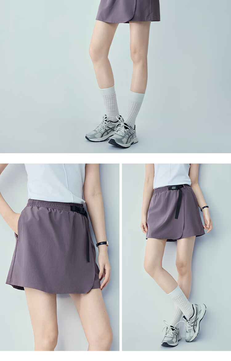 Giordano Women's Summer New Four-Way Stretch Belted Skirt Pants Elastic Waist Straight Casual Shorts 13406212 18