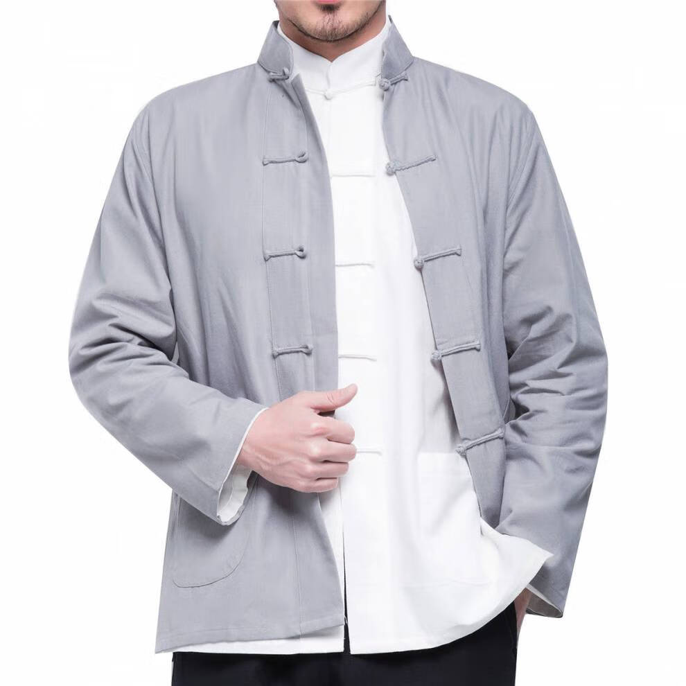 传奇保罗中国风唐装上衣男士青年汉服男长衫中式外套居士服中老年长袖