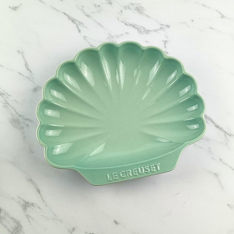 法国酷彩le creuset陶瓷创意贝壳盘蒸鱼盘彩虹色鱼形家用盘子 贝壳盘