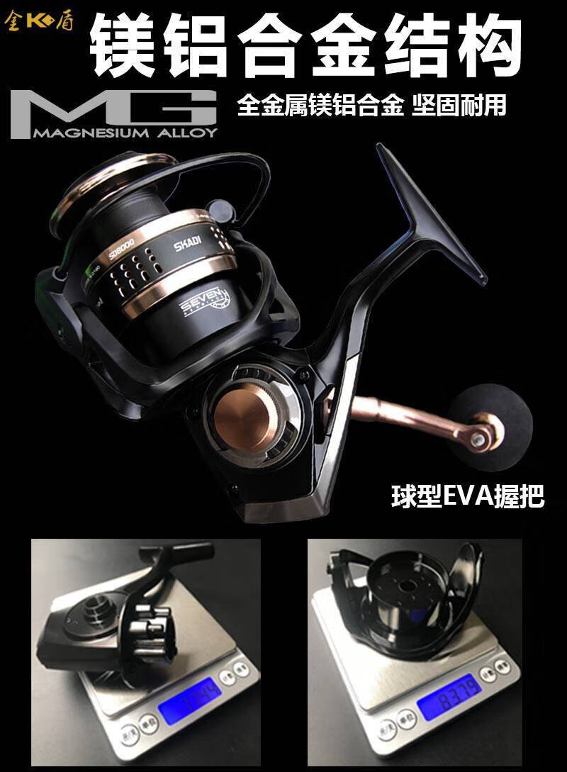 罗非漂夜光 狼王纺车轮 狼王渔轮全金属远投锚鱼专用轮海竿轮鱼线轮鱼