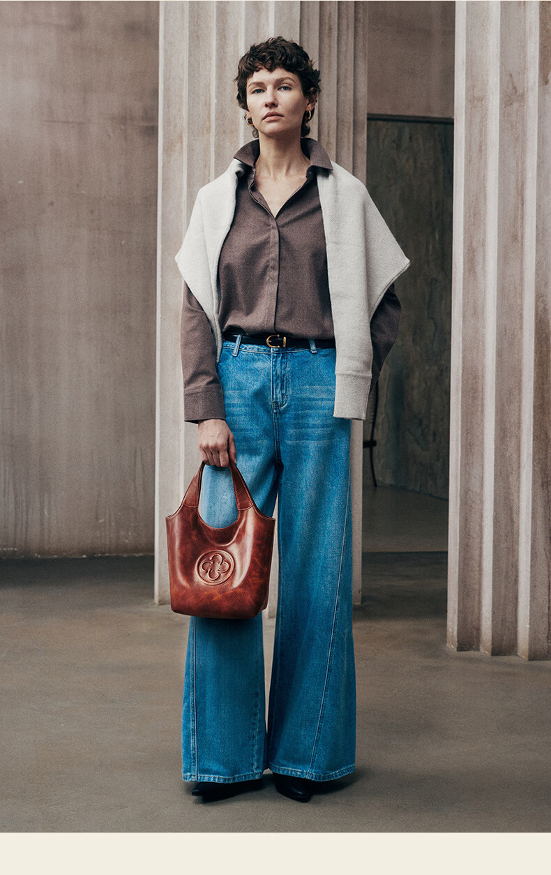 CASSILE Celebrity Style Vegetable Tanned Cowhide Tote Bag Women Luxury Handheld Crossbody Bag Birthday Qixi Festival Gift 44