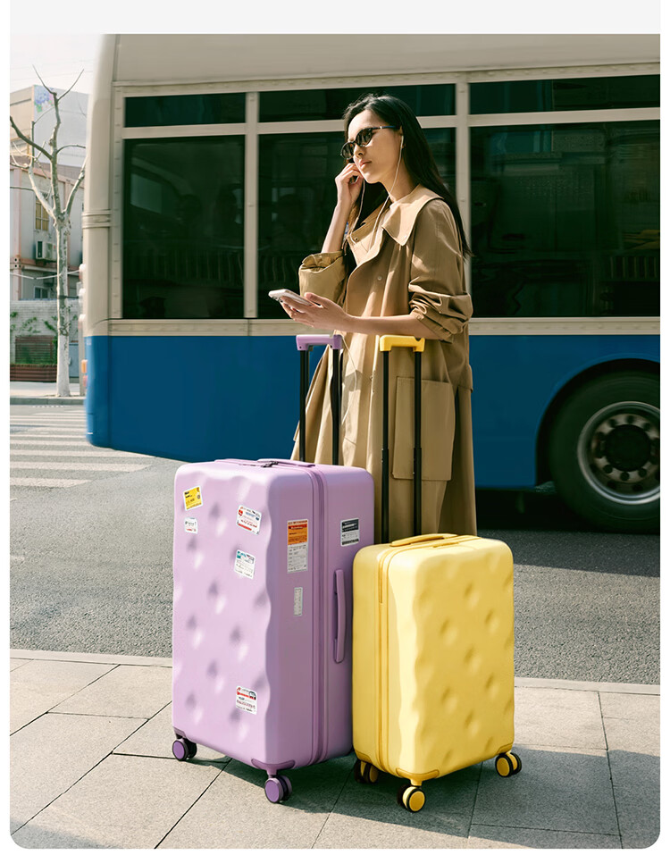 Bromen Bags Large Capacity Luggage Trolley Travel Suitcase Password Lock Business Student Checked Bag 20 Plus Blue 8