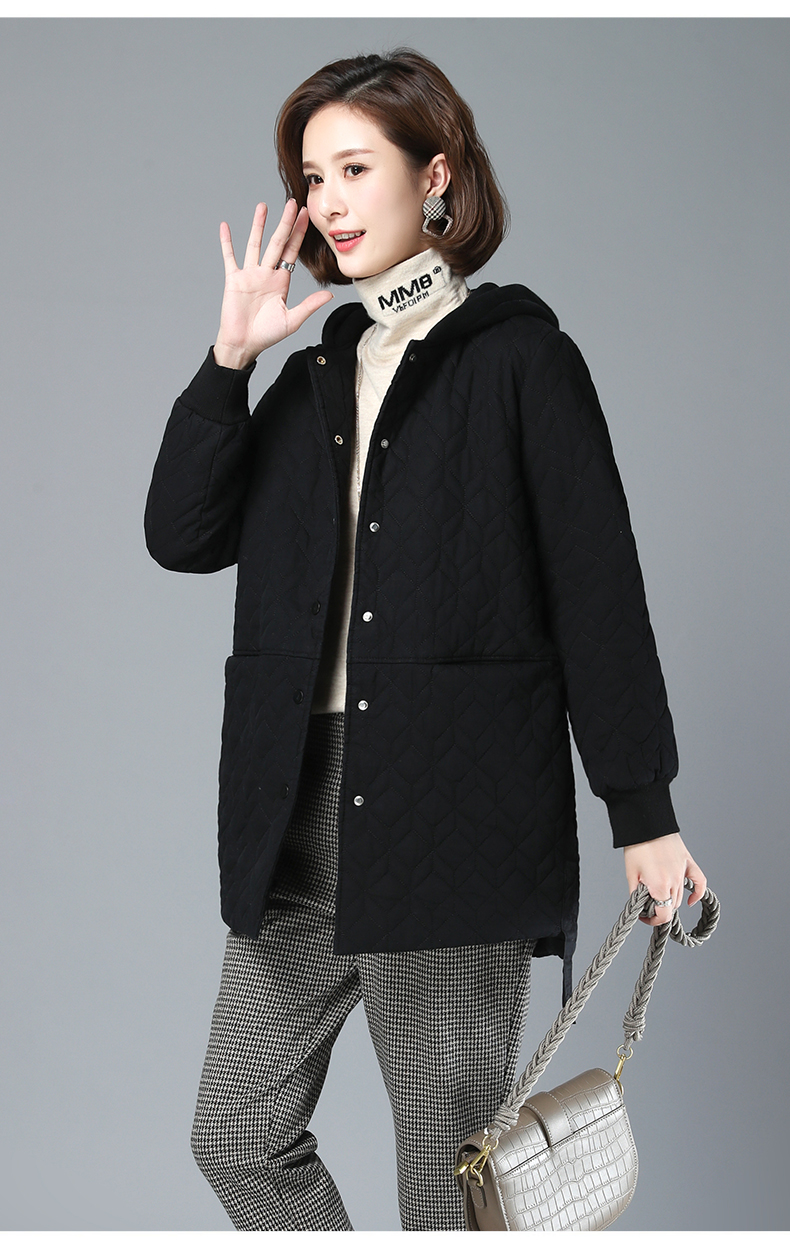 凯若琳 棉服女中长款2019冬装女装新款韩版新品休闲宽松显瘦妈妈装连