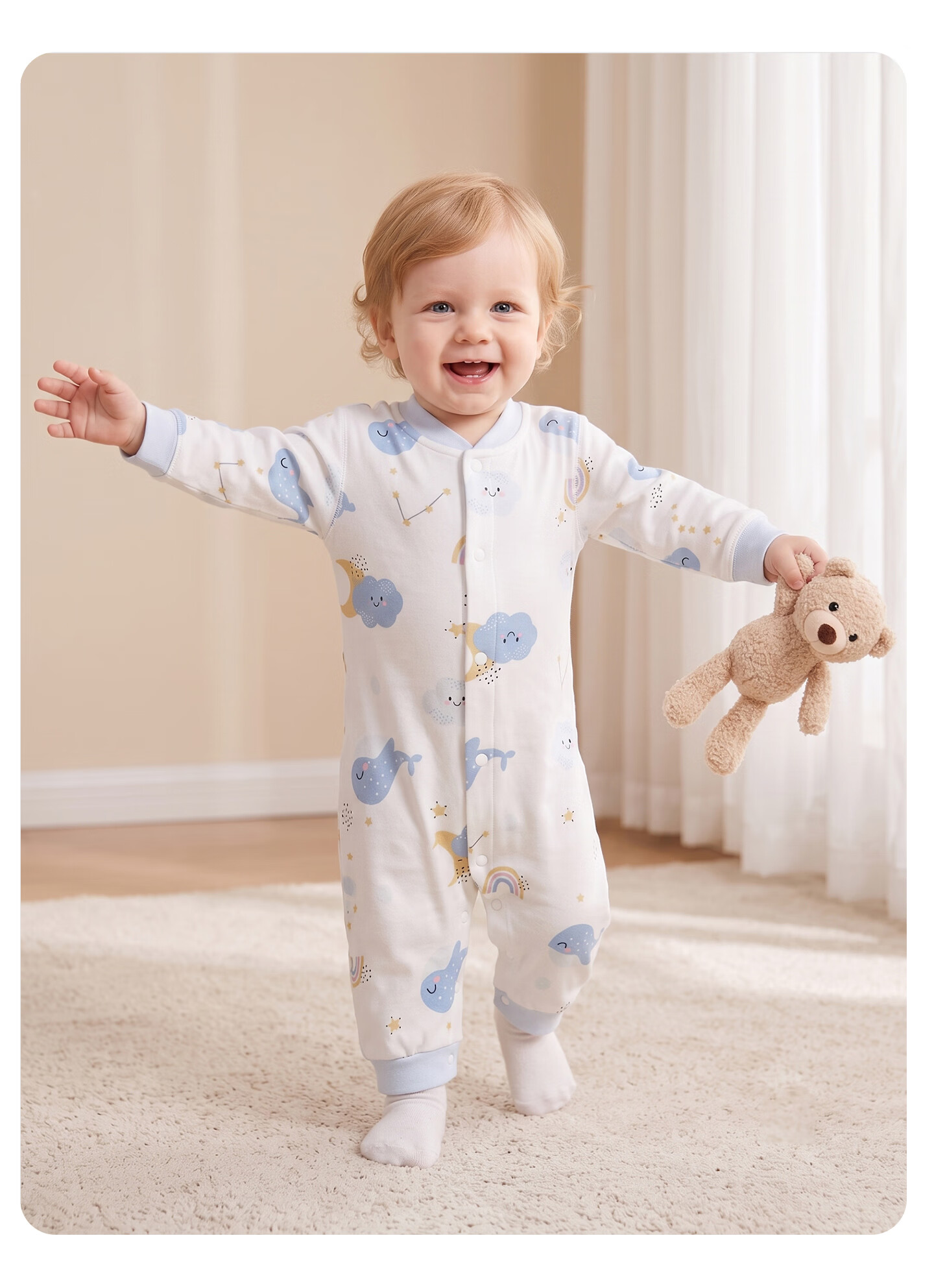 Shubeiyi 2-Piece Set, Baby Clothes, Full Moon Newborn Onesie, First Birthday Infant Romper, Spring And Summer Pure Cotton Bodysuit, Yellow, Size 66 12