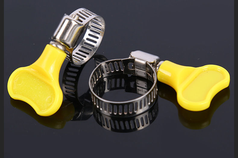 水管卡扣不锈钢水管卡箍洗车水枪接头管子卡扣带手柄喉箍软管固定抱箍