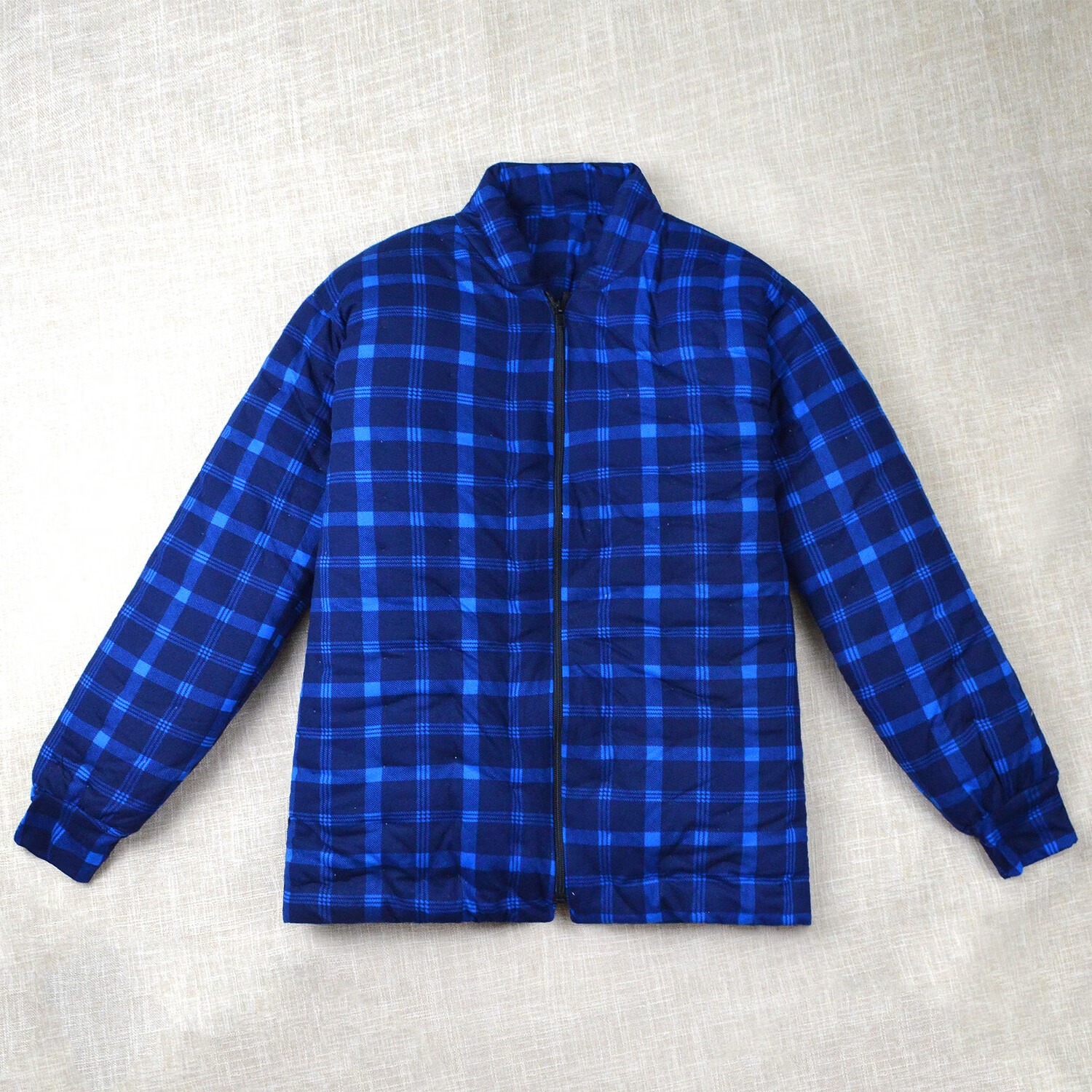 冬季手工纯棉花棉袄棉裤套装男女中老年居家加厚长袖棉服棉衣 蓝色