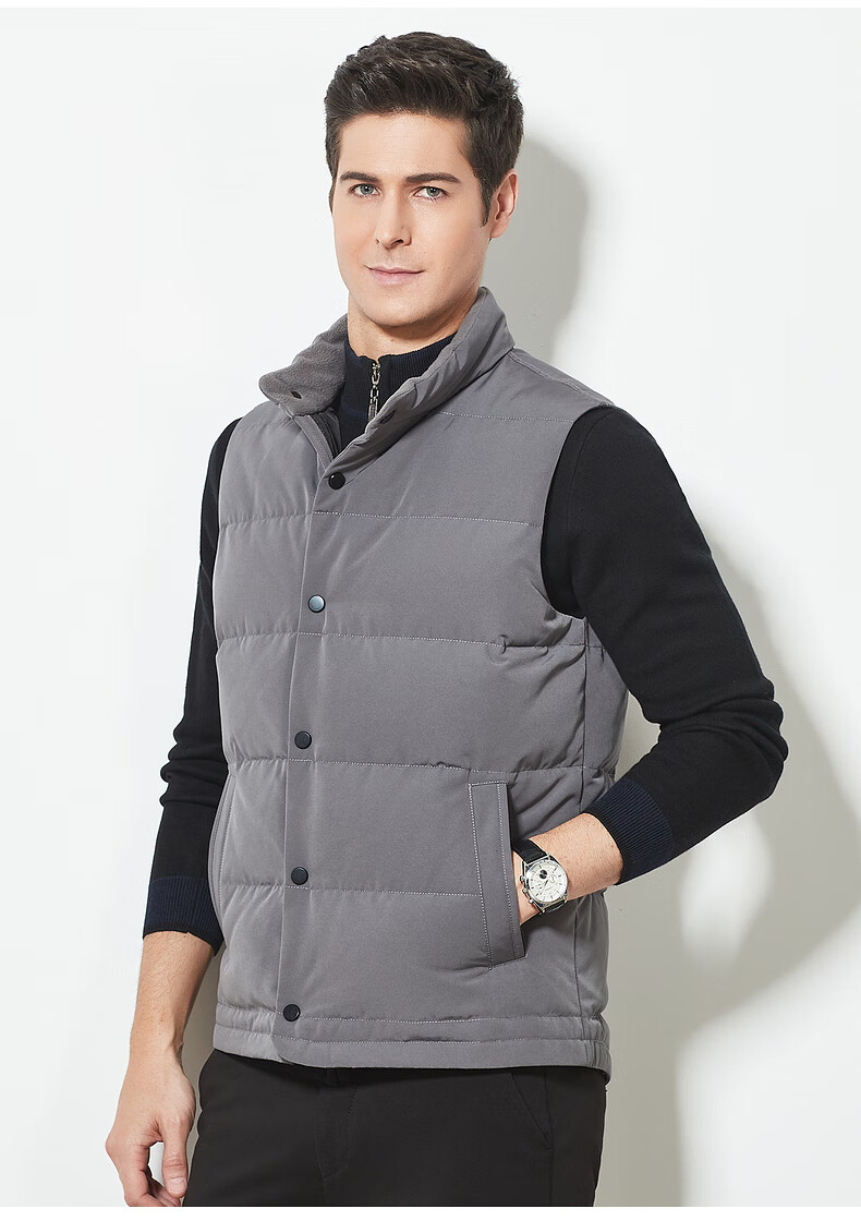 鸭鸭(yaya)新品 高档品牌 羽绒马甲男爸爸羽绒服2019新款中老年男士