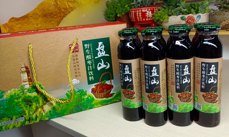 蓟州盘山酸枣汁饮料300ml*8瓶整箱礼盒天津蓟县 8瓶礼盒装【图片 价格