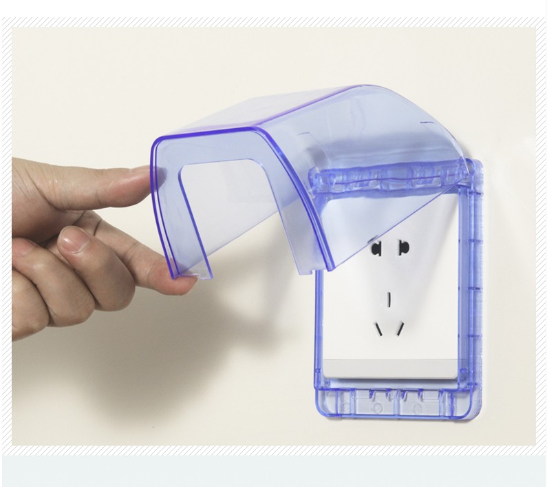 奥柯朗86型插座开关防水盒保护盖罩防溅盒浴室插座防水罩通用透明白色