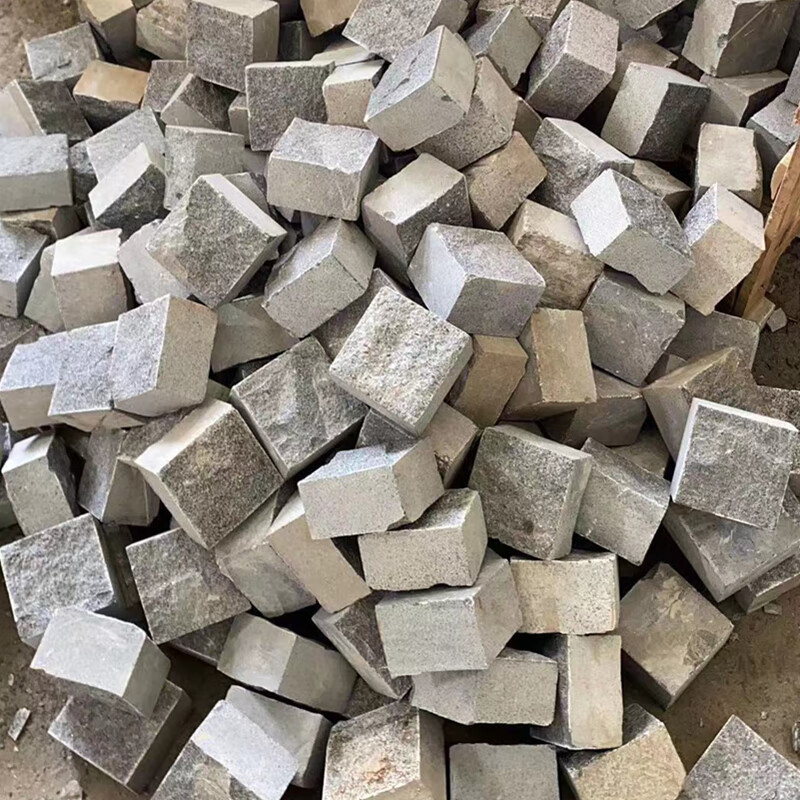 山东马蹄石滚石铺路石小方块仿古自然面弹石天然石材花岗岩大理石