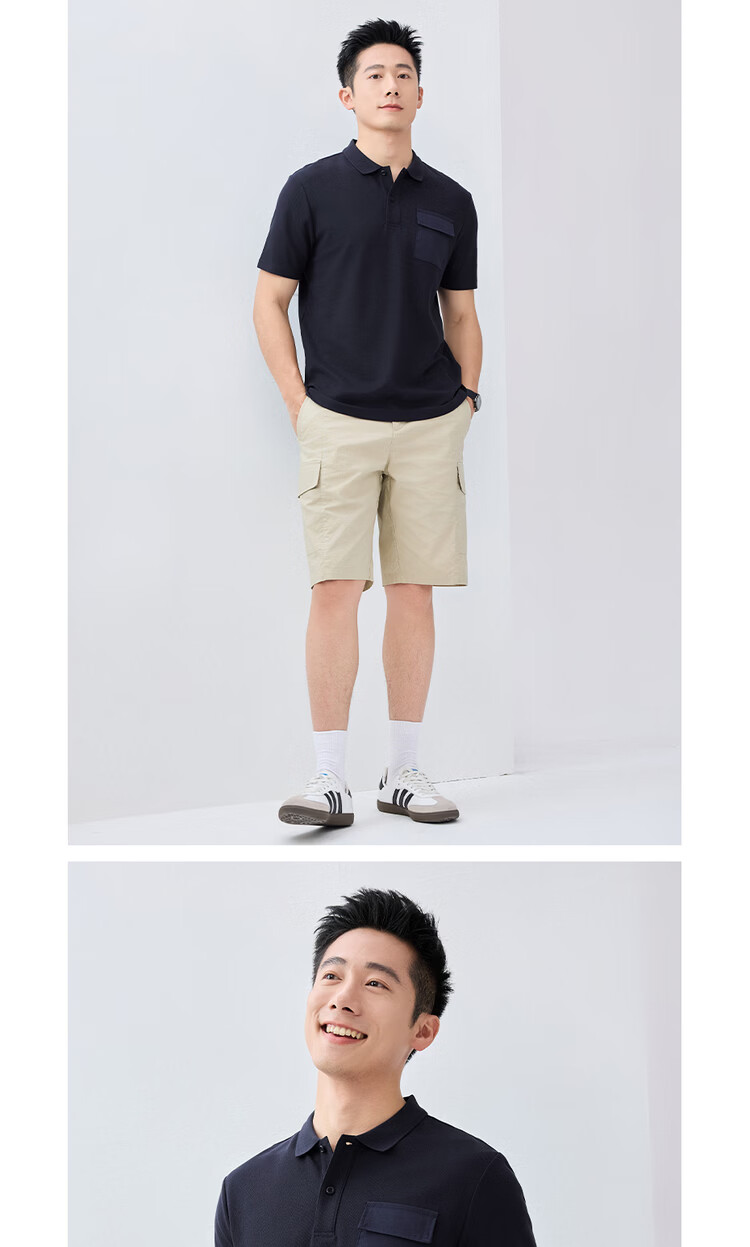 Giordano 2026 Summer High-Tech Cooling Sun Protection Color-Block Pocket Collar Short Sleeve Polo Shirt Men 01016393 15
